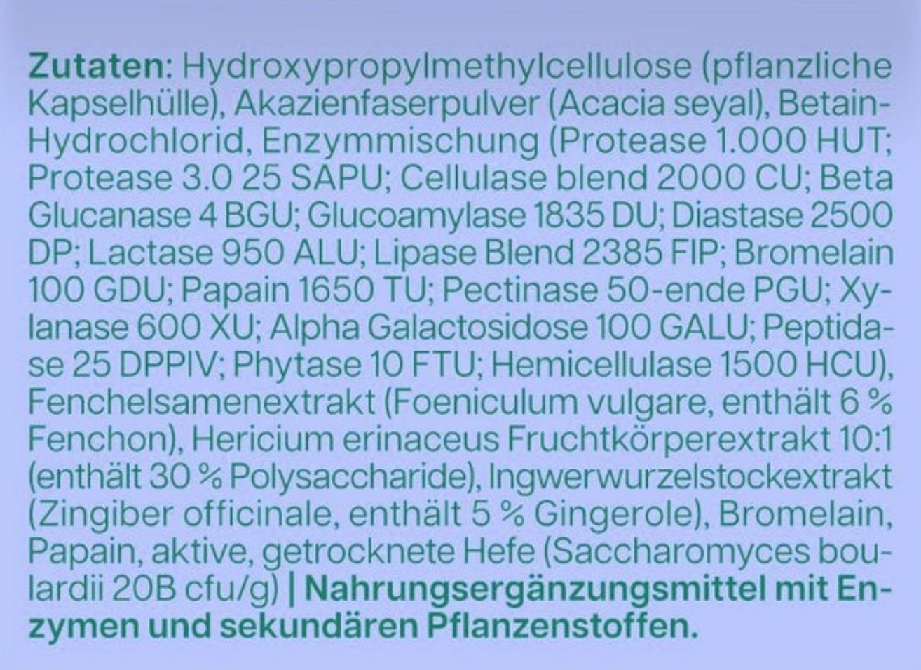 Digest Zutaten