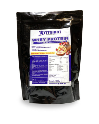 Whey Protein Erdbeer-Biskuitrolle